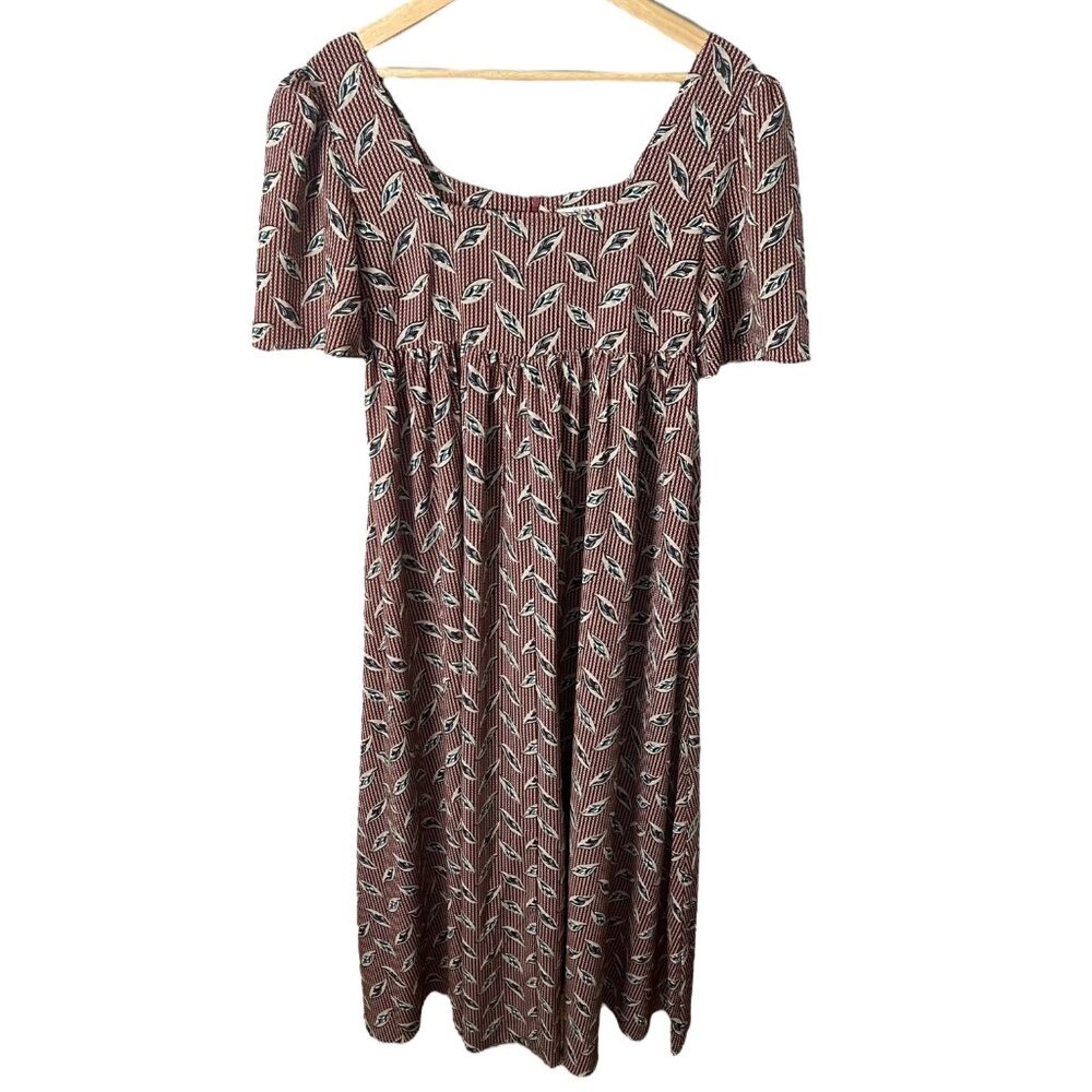 Kemi Telford African Print Babydoll Maxi Dress Red S Cottagecore Peasant Boho